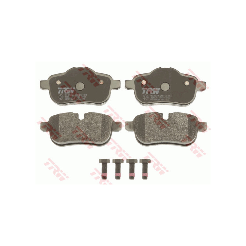 Jeu de quatre plaquettes de frein à disque TRW