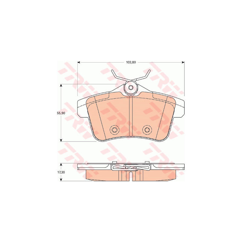 Jeu de quatre plaquettes de frein à disque TRW