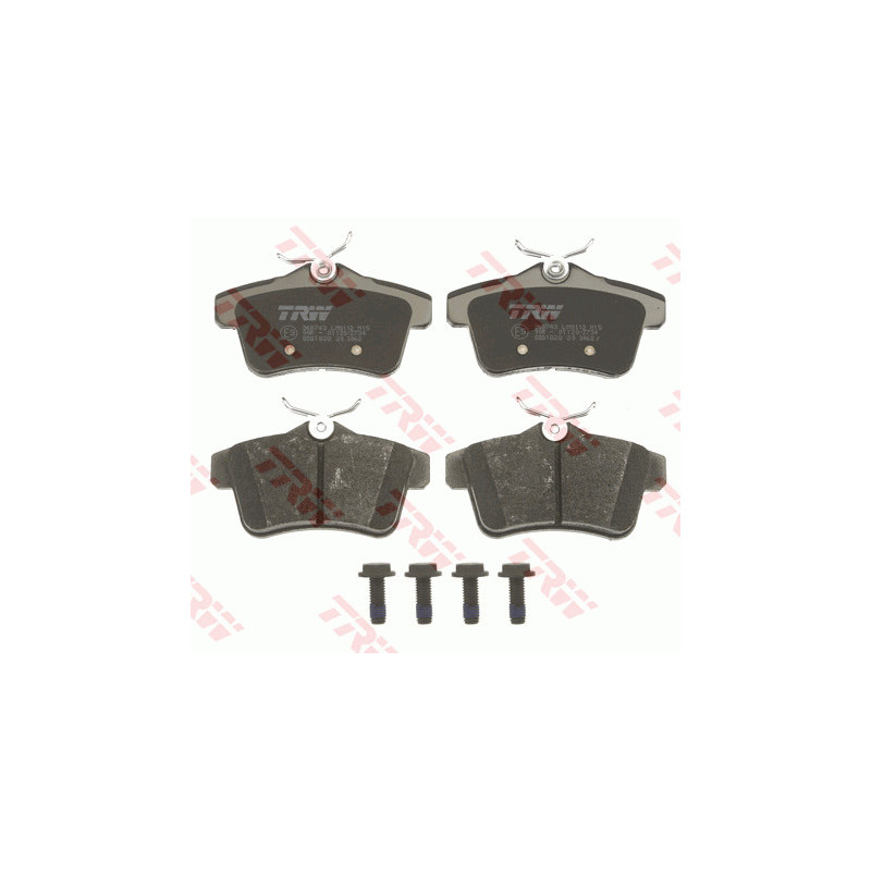 Jeu de quatre plaquettes de frein à disque TRW