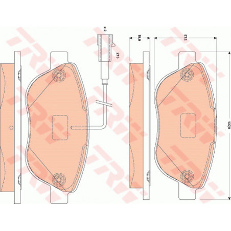Jeu de quatre plaquettes de frein à disque TRW