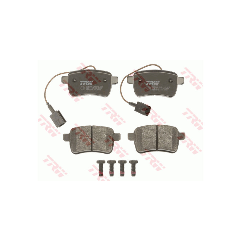 Jeu de quatre plaquettes de frein à disque TRW