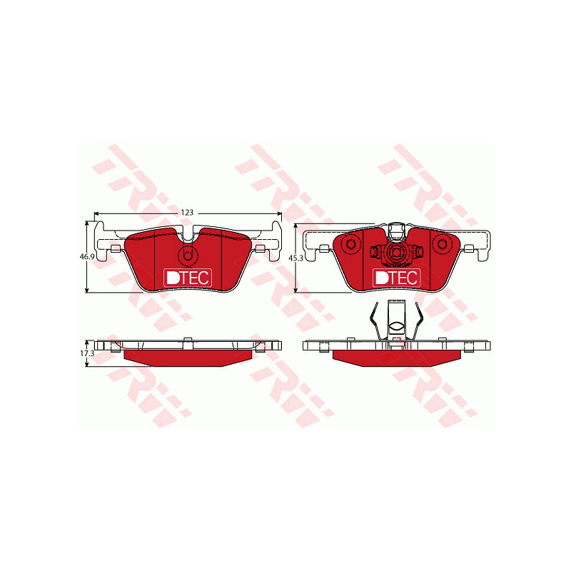 Jeu de quatre plaquettes de frein à disque TRW