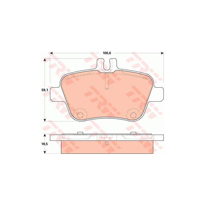 Jeu de quatre plaquettes de frein à disque TRW