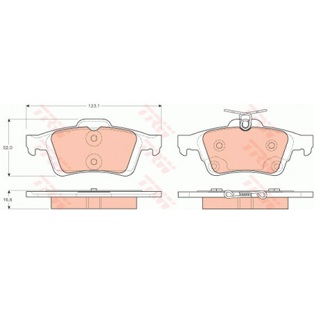 Jeu de quatre plaquettes de frein à disque TRW