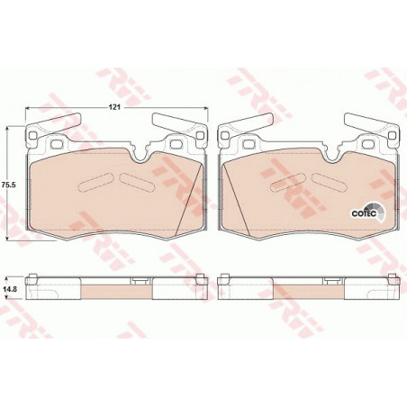 Jeu de quatre plaquettes de frein à disque TRW