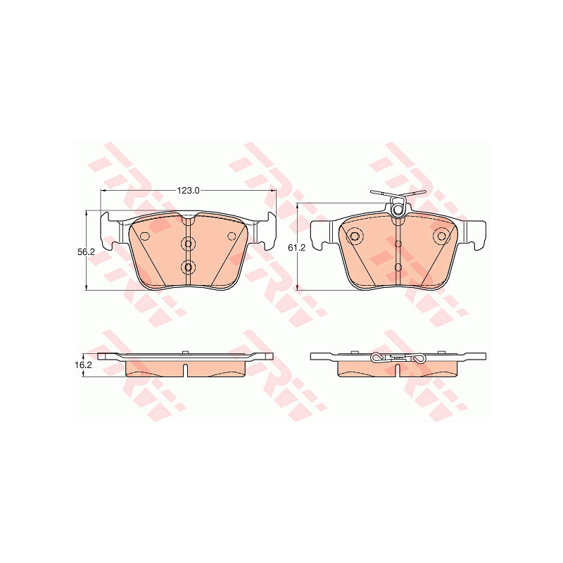 Jeu de quatre plaquettes de frein à disque TRW