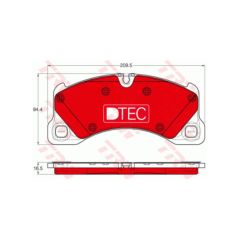 Jeu de quatre plaquettes de frein à disque TRW