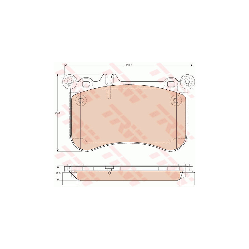 Jeu de quatre plaquettes de frein à disque TRW