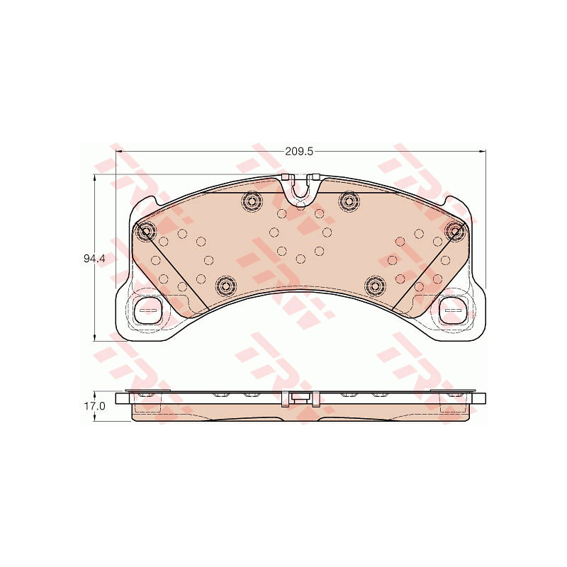 Jeu de quatre plaquettes de frein à disque TRW