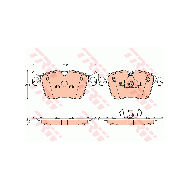 Jeu de quatre plaquettes de frein à disque TRW