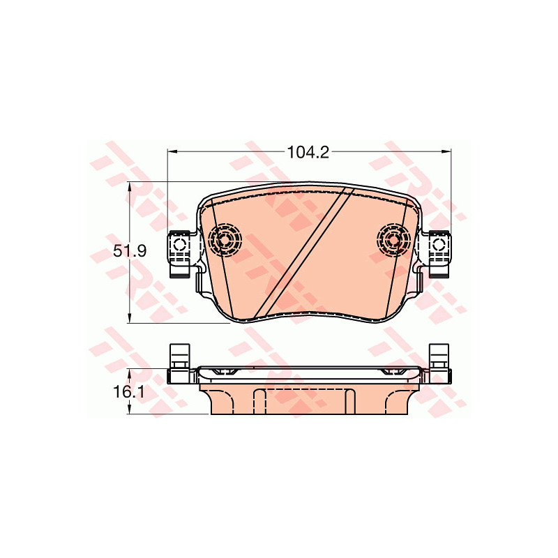 Jeu de quatre plaquettes de frein à disque TRW