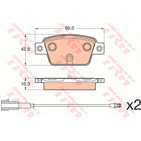 Jeu de quatre plaquettes de frein à disque TRW
