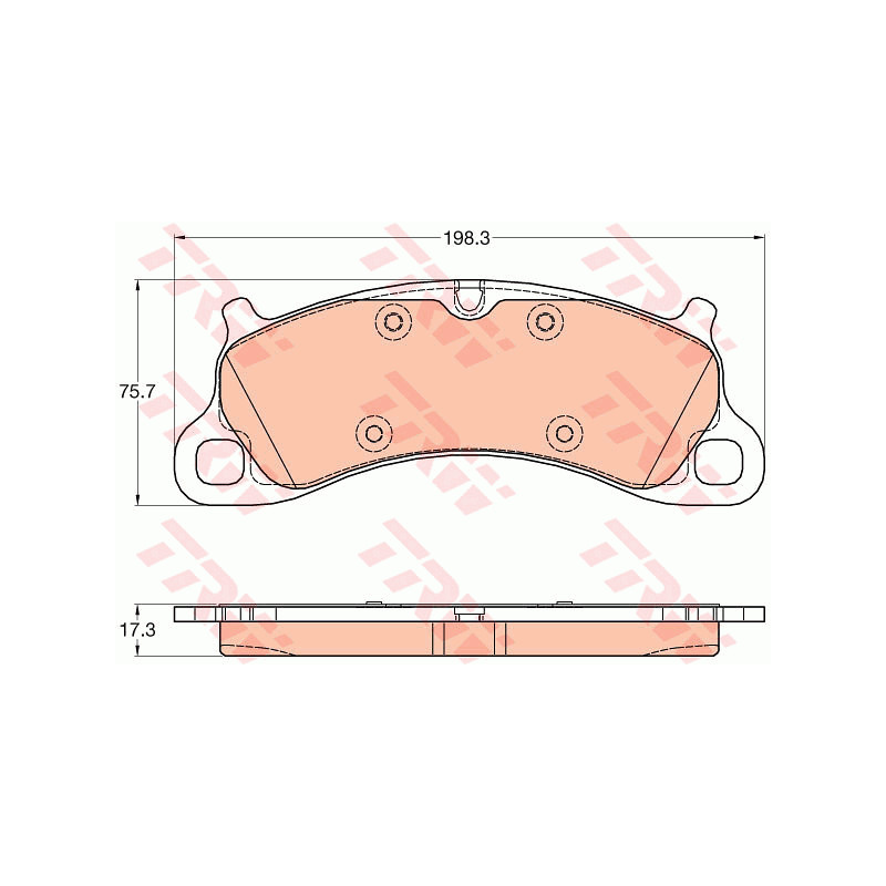Jeu de quatre plaquettes de frein à disque TRW