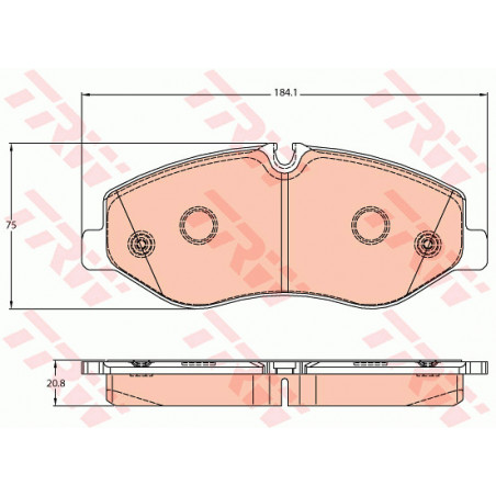 Jeu de quatre plaquettes de frein à disque TRW