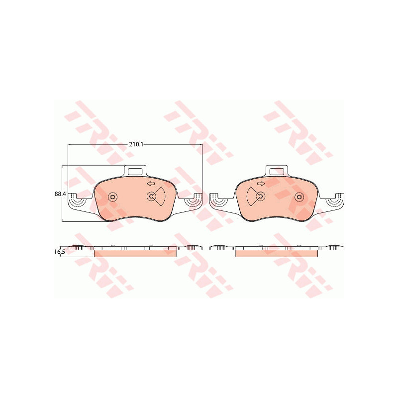 Jeu de quatre plaquettes de frein à disque TRW
