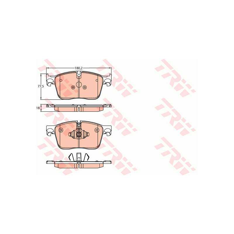 Jeu de quatre plaquettes de frein à disque TRW