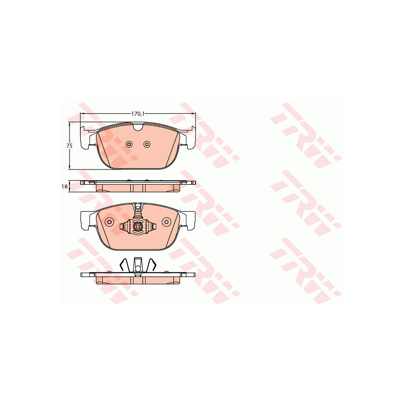 Jeu de quatre plaquettes de frein à disque TRW