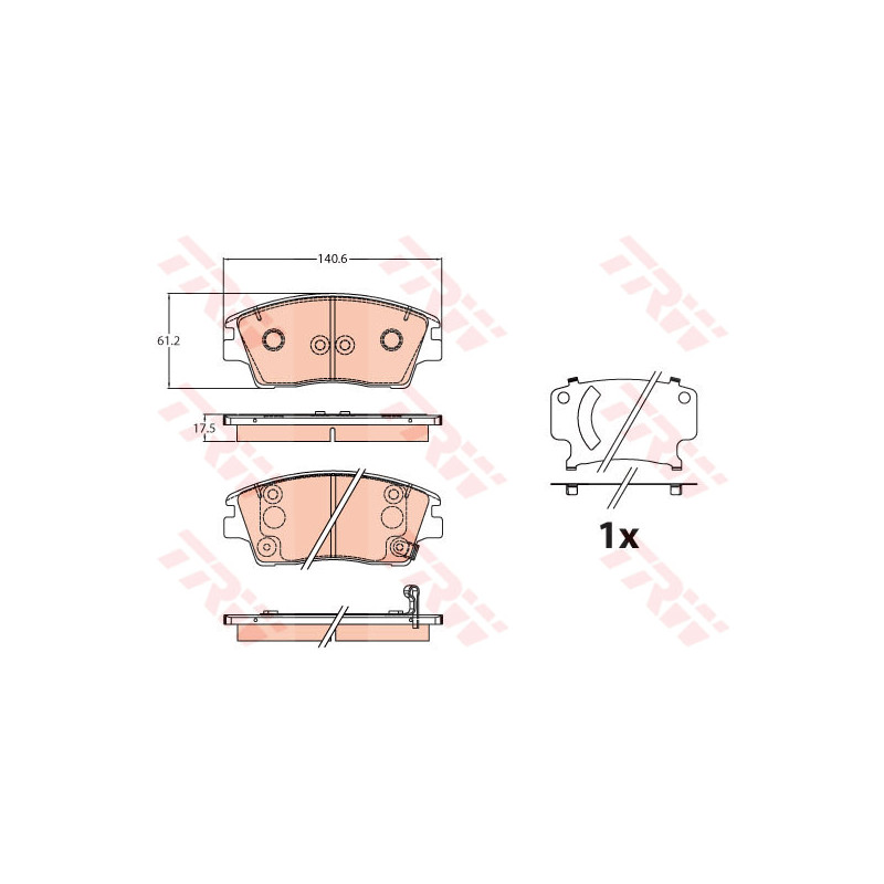 Jeu de quatre plaquettes de frein à disque TRW