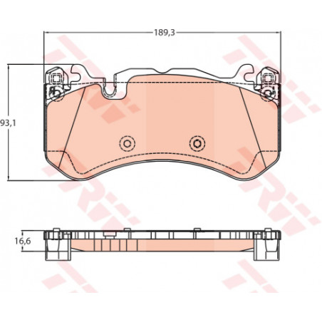 Jeu de quatre plaquettes de frein à disque TRW
