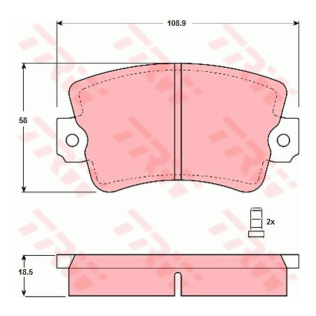 Jeu de quatre plaquettes de frein à disque TRW