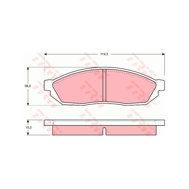 Jeu de quatre plaquettes de frein à disque TRW