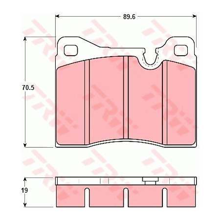 Jeu de quatre plaquettes de frein à disque TRW