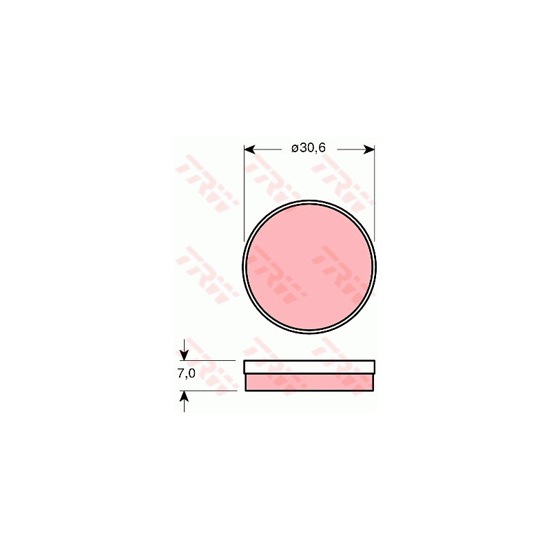 Jeu de plaquettes de frein (disque de frein de stationnement) TRW