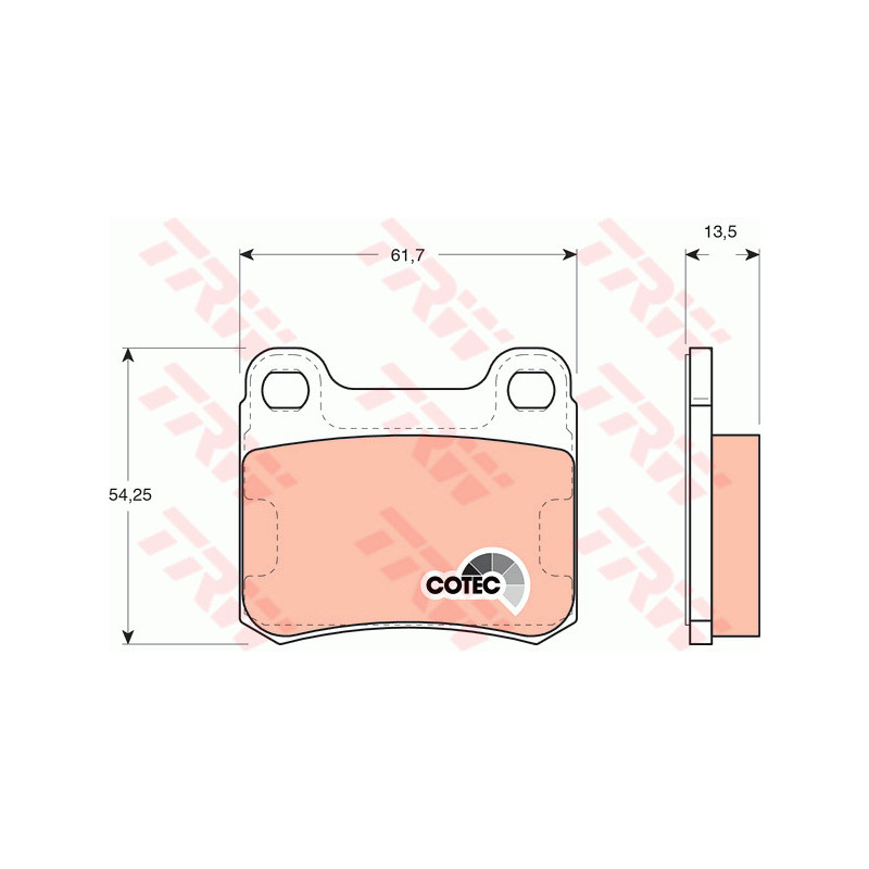Jeu de quatre plaquettes de frein à disque TRW