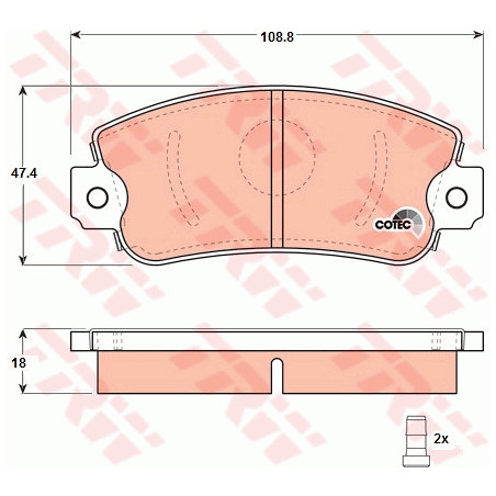 Jeu de quatre plaquettes de frein à disque TRW