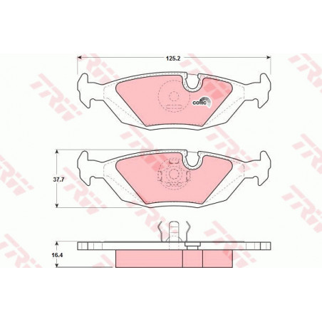 Jeu de quatre plaquettes de frein à disque TRW