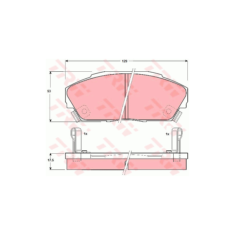 Jeu de quatre plaquettes de frein à disque TRW