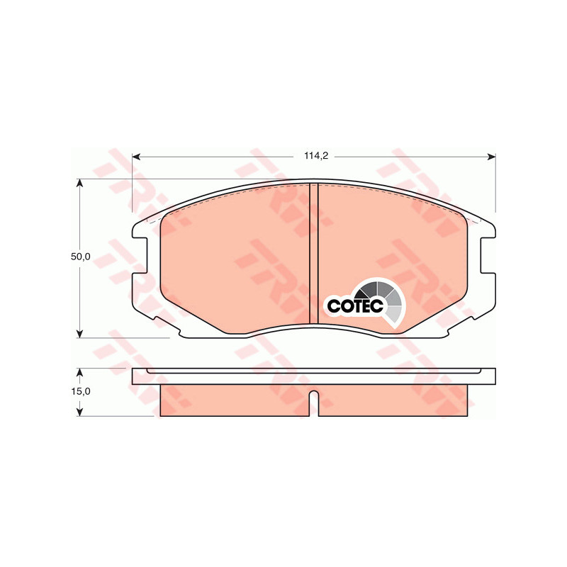 Jeu de quatre plaquettes de frein à disque TRW