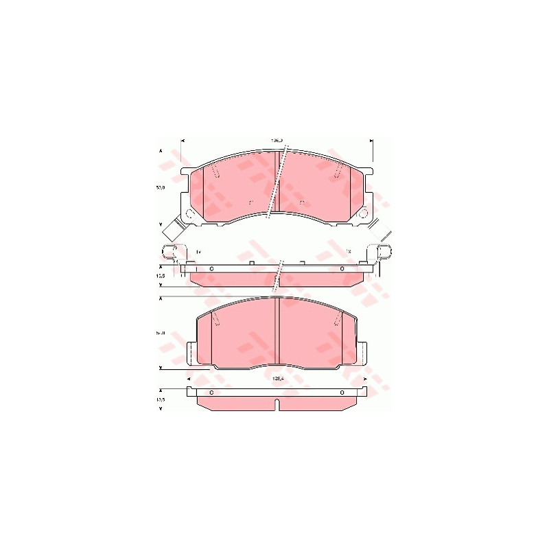 Jeu de quatre plaquettes de frein à disque TRW