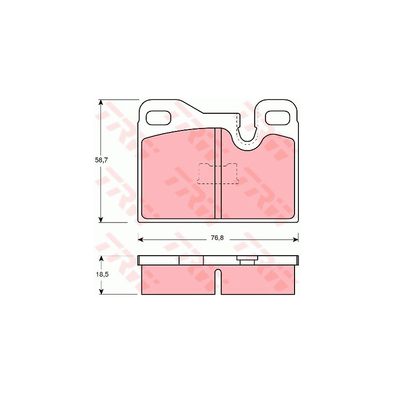 Jeu de quatre plaquettes de frein à disque TRW