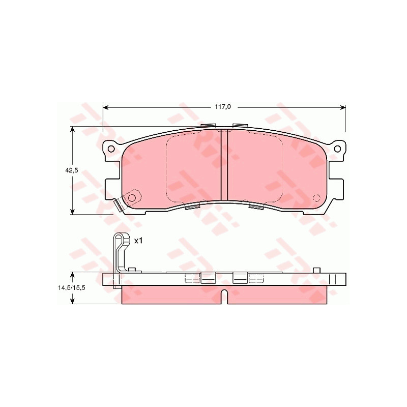 Jeu de quatre plaquettes de frein à disque TRW