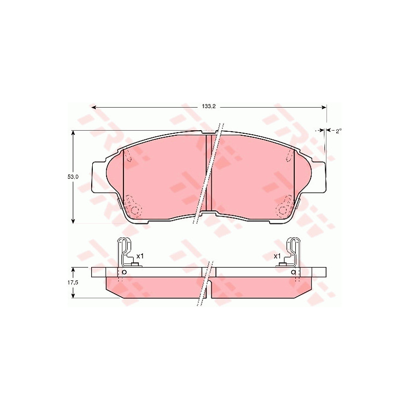 Jeu de quatre plaquettes de frein à disque TRW