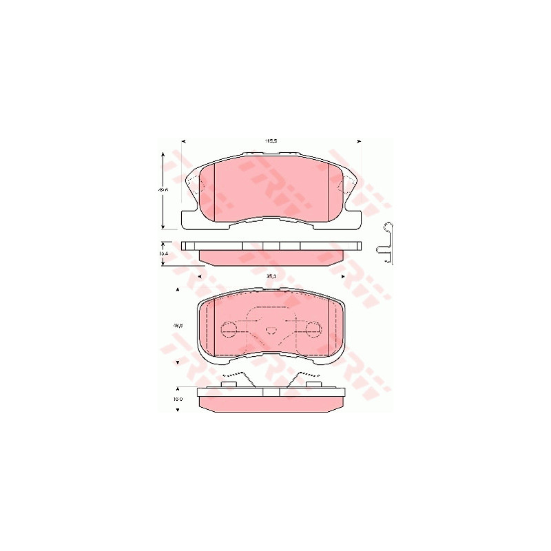Jeu de quatre plaquettes de frein à disque TRW