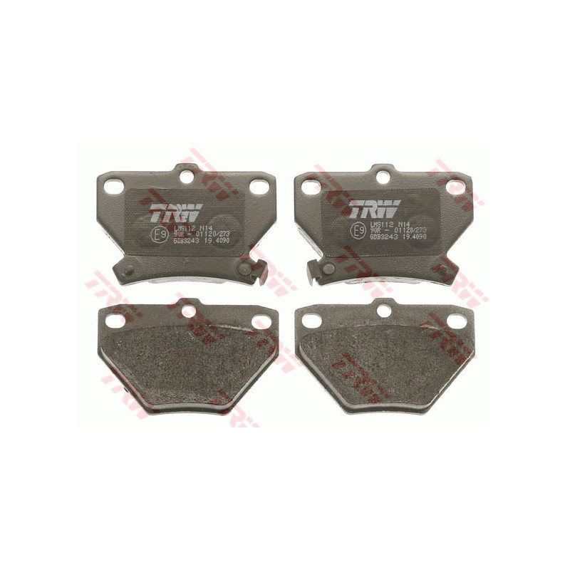 Jeu de quatre plaquettes de frein à disque TRW