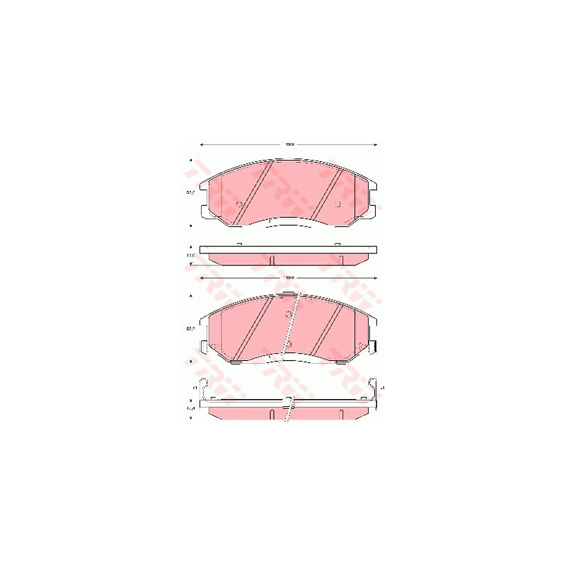 Jeu de quatre plaquettes de frein à disque TRW