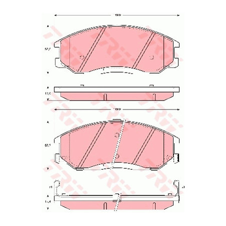 Jeu de quatre plaquettes de frein à disque TRW