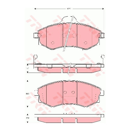 Jeu de quatre plaquettes de frein à disque TRW