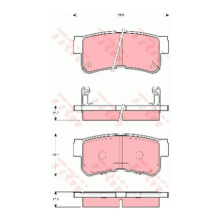 Jeu de quatre plaquettes de frein à disque TRW