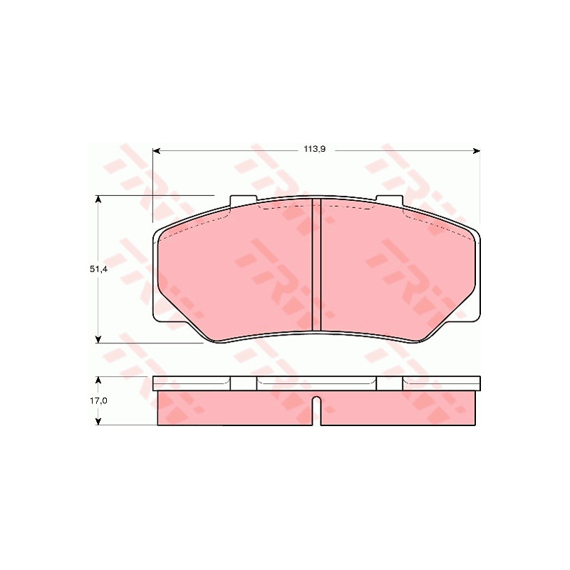 Jeu de quatre plaquettes de frein à disque TRW