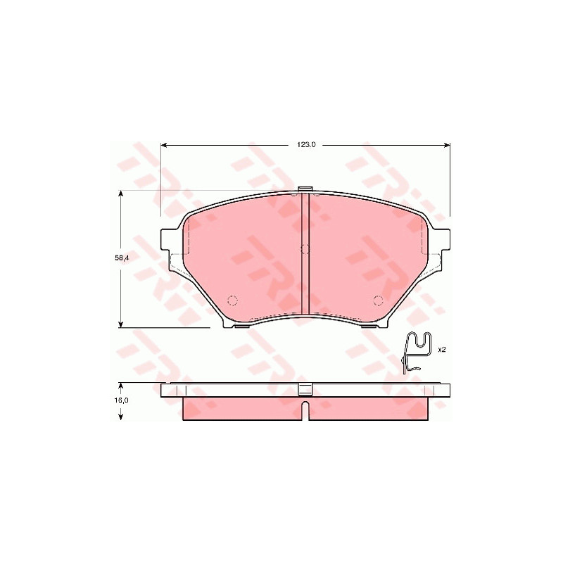 Jeu de quatre plaquettes de frein à disque TRW