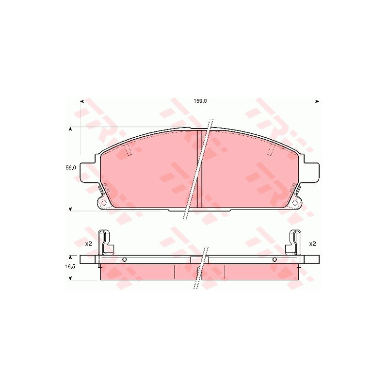 Jeu de quatre plaquettes de frein à disque TRW