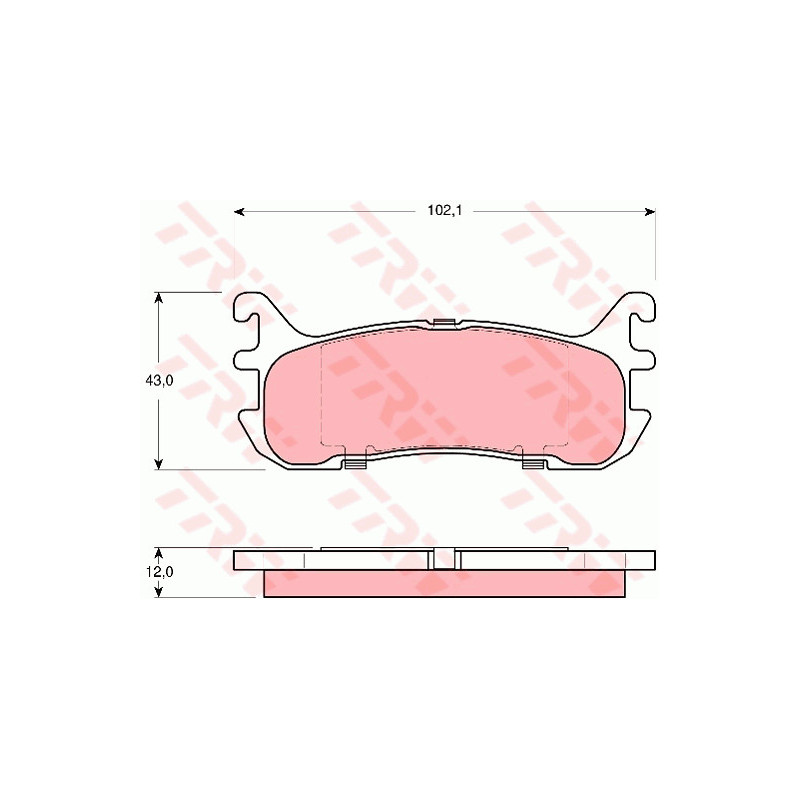 Jeu de quatre plaquettes de frein à disque TRW