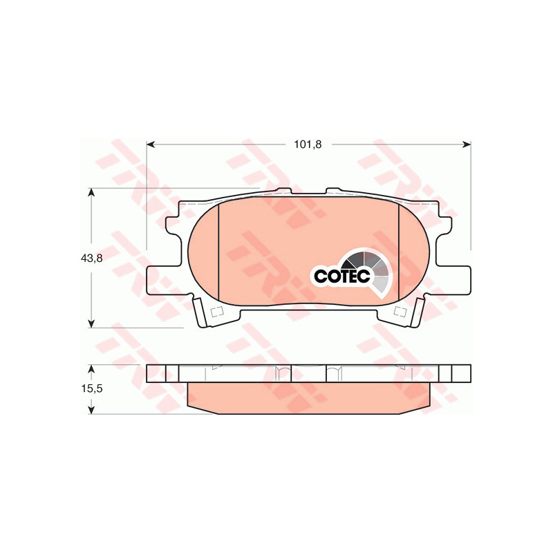 Jeu de quatre plaquettes de frein à disque TRW