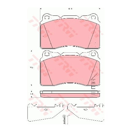 Jeu de quatre plaquettes de frein à disque TRW