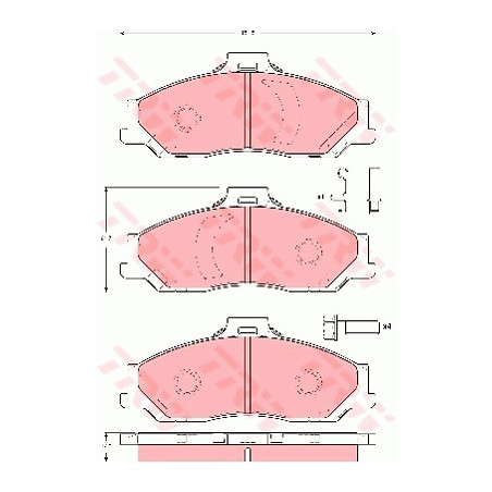 Jeu de quatre plaquettes de frein à disque TRW