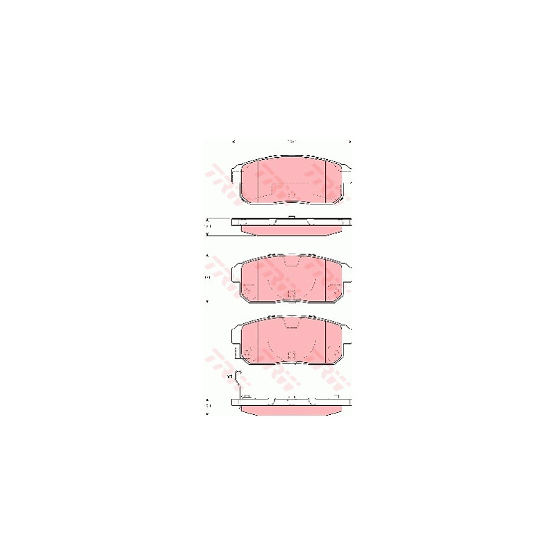 Jeu de quatre plaquettes de frein à disque TRW